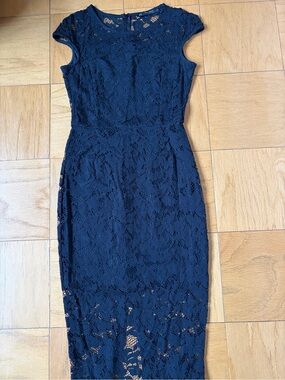 Zara Black Lace Midi Dress